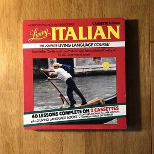 Living Language Course Living ITALIAN 40 Lessons on 2 Cassettes Only 1 Book